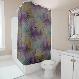 Colourful texture with small messy geometric shape shower curtain