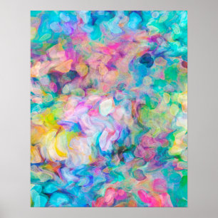 Colourful Textured Abstract Painting Poster
