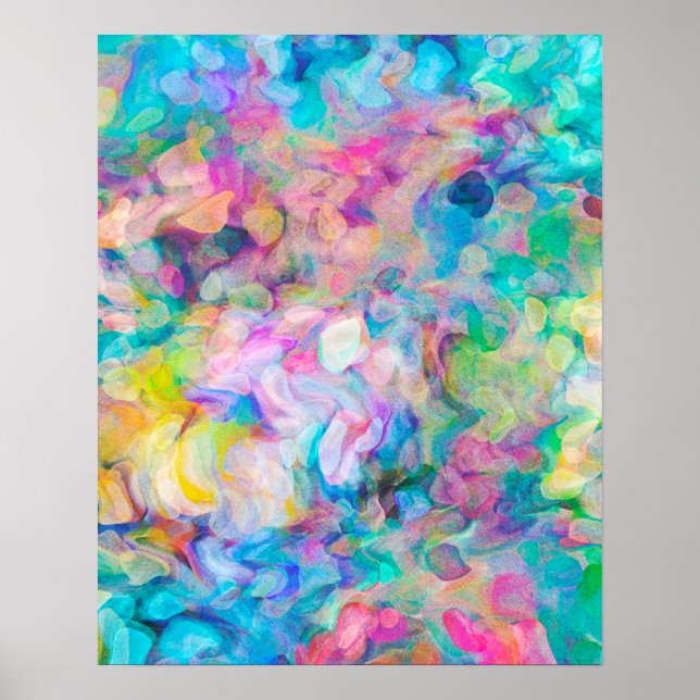 Colourful Textured Abstract Painting Poster (Front)