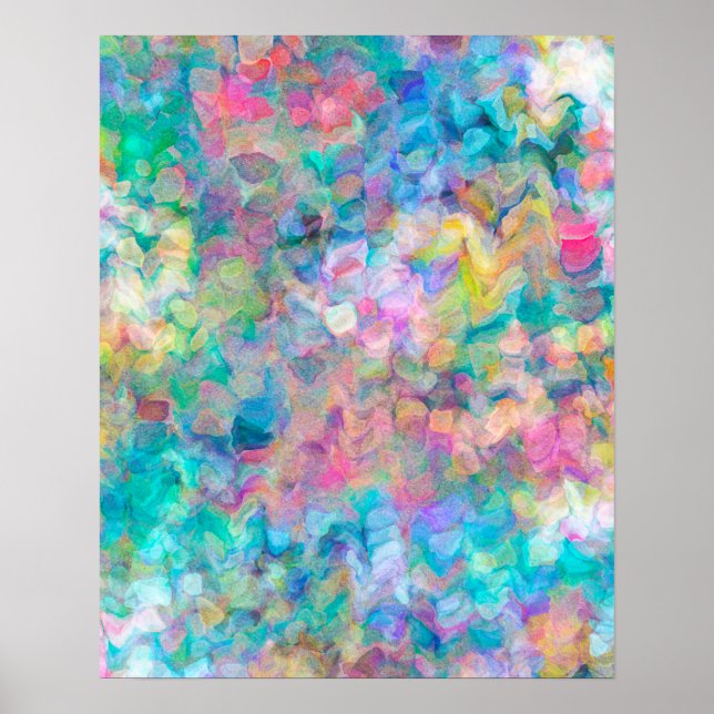 Colourful Textured Abstract Painting Poster (Front)