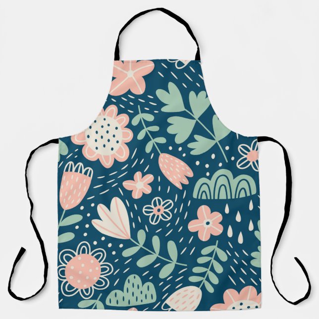 Colourful textured brick wall background in orange apron (Front)