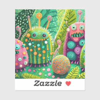 Colourful, textured monsters with patterns