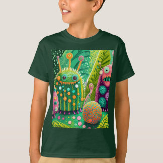 Colourful, textured monsters with patterns T-Shirt