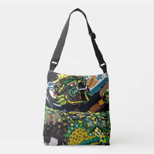 colourful thai culture giant on chao phraya river crossbody bag