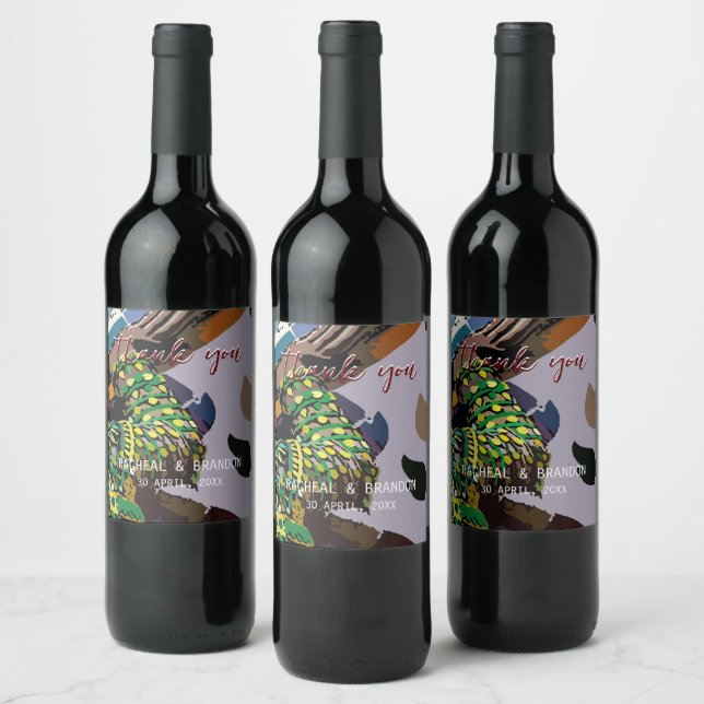 colourful thai culture giant on chao phraya river wine label (Bottles)