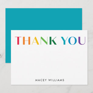 Colourful Thank You Card Personalised Stationery