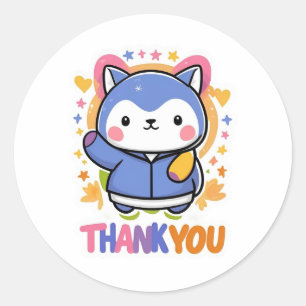 Colourful Thank You Classic Round Sticker