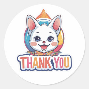 Colourful Thank You Classic Round Sticker