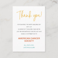 Colourful Thank You Donation To Charity Wedding