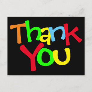 Colourful Thank You Postcard