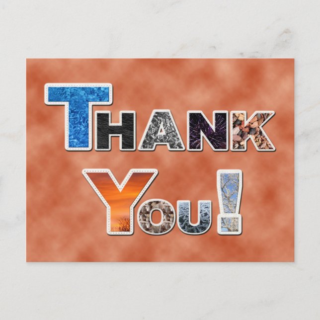 Colourful Thank You postcard (Front)