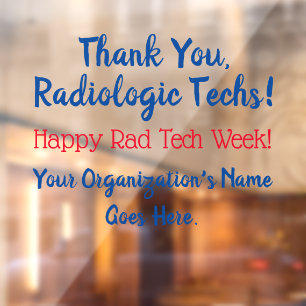 Colourful Thank You Rad Tech Week Window Cling