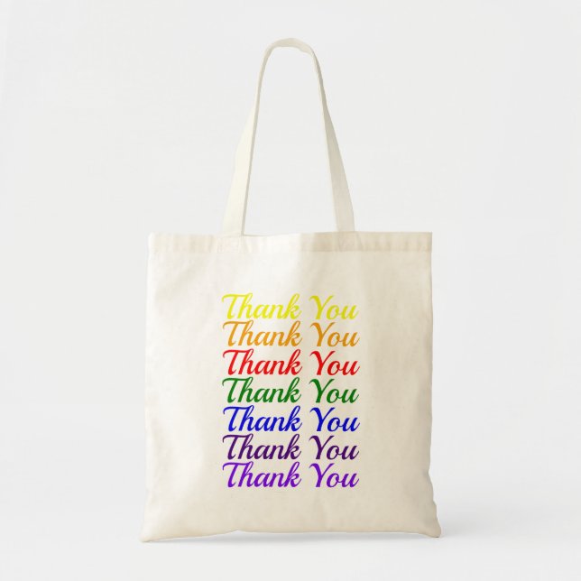Colourful Thank You Rainbow Tote Bag (Front)