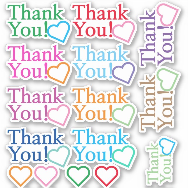 Colourful "Thank You!" Stickers (Front)