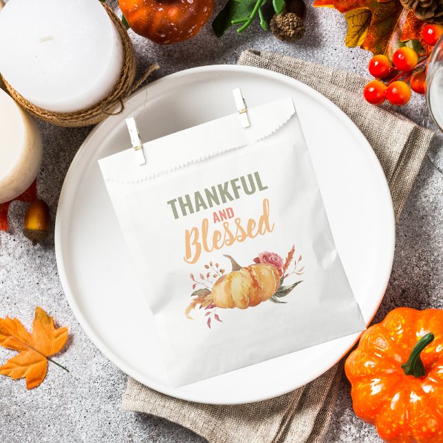 Colourful Thankful And Blessed With Pumpkin Gift Favour Bags (Creator Uploaded)