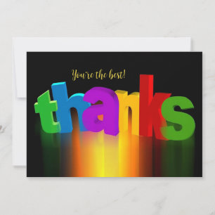 Colourful Thanks Thank You Card
