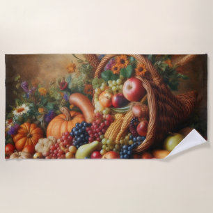 Colourful/Thanksgiving/Cornucopia/Fall Beach Towel