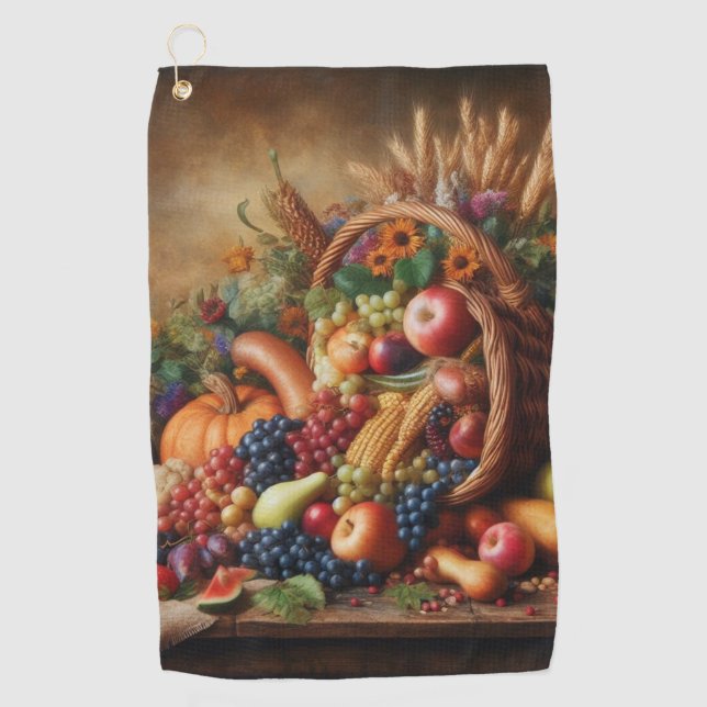 Colourful/Thanksgiving/Cornucopia/Fall Golf Towel (Front)