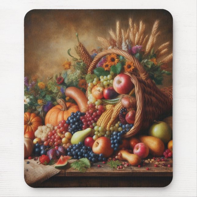 Colourful/Thanksgiving/Cornucopia/Fall Mouse Mat (Front)