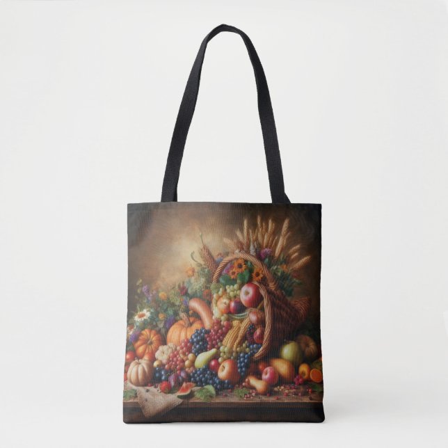 Colourful/Thanksgiving/Cornucopia/Fall Tote Bag (Front)