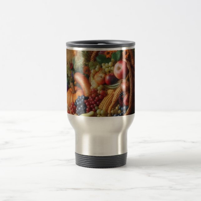 Colourful/Thanksgiving/Cornucopia/Fall Travel Mug (Center)