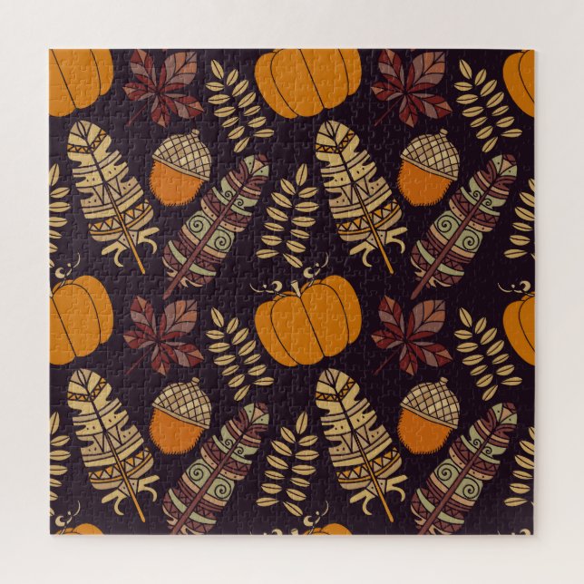 Colourful Thanksgiving Day, autumn pattern. Jigsaw Puzzle (Vertical)