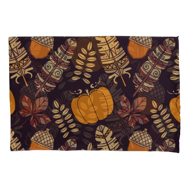 Colourful Thanksgiving Day, autumn pattern. Pillowcase (Front)
