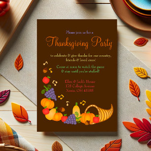 Colourful Thanksgiving Dinner Party Invitation