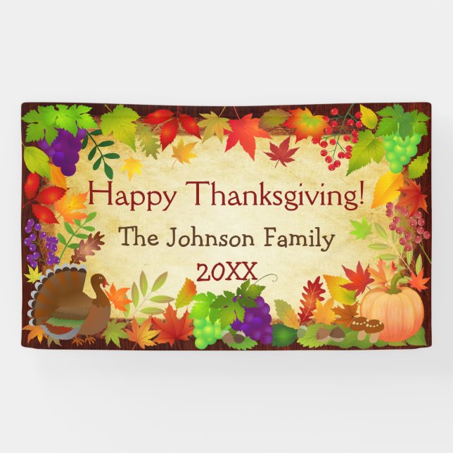 Colourful Thanksgiving Harvest Banner (Horizontal)