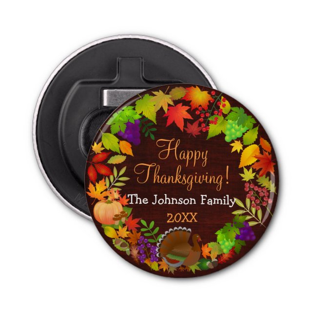 Colourful Thanksgiving Harvest Bottle Opener (Front)