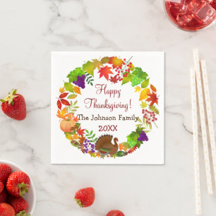 Colourful Thanksgiving Harvest Napkin