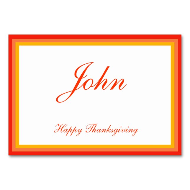 Colourful Thanksgiving Place Cards (Front)