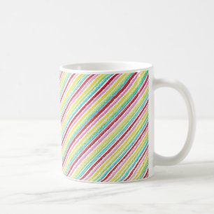 Colourful Thin Diagonal Stripes  Custom Mugs