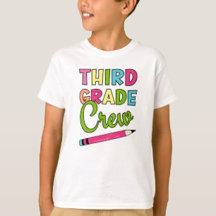 Colourful Third Grade Crew Back To School T-Shirt
