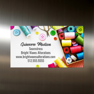 Colourful Thread Seamstress Sewing Company  Magnetic Business Card