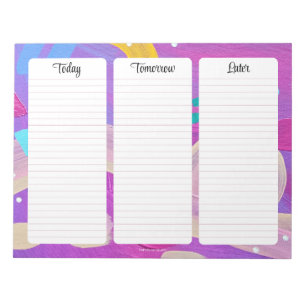 Colourful Three Column To Do List for Her Notepad