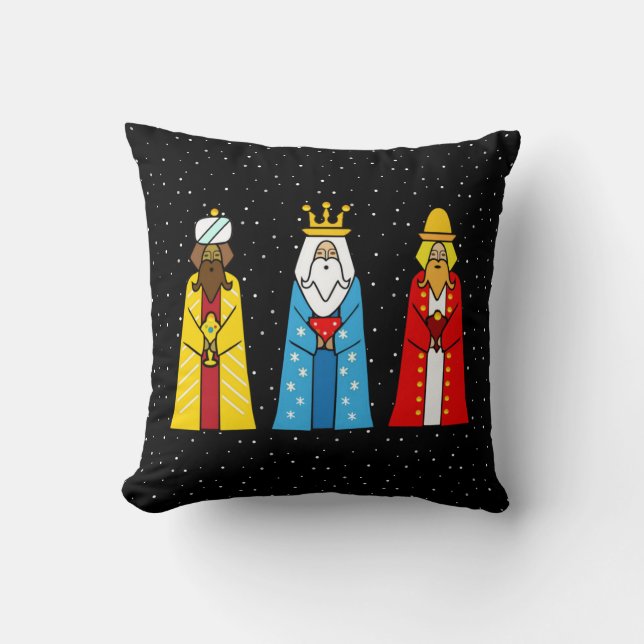 Colourful Three Wise Men Cushion (Front)