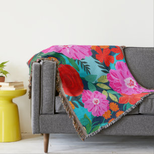 Colourful throw blanket colorblock Gift blanket