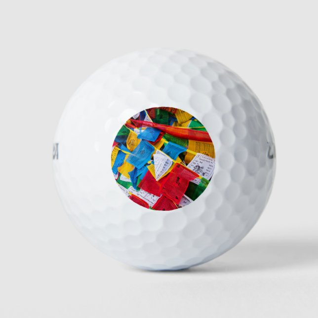 Colourful Tibetan prayer flags - Tibet Golf Balls (Front)