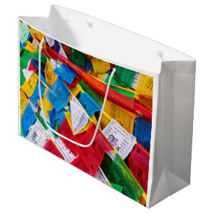 Colourful Tibetan prayer flags - Tibet Large Gift Bag