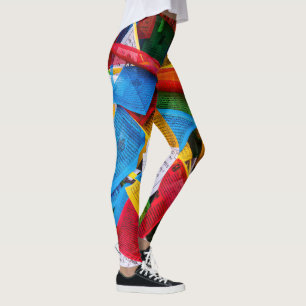 Colourful Tibetan prayer flags - Tibet Leggings