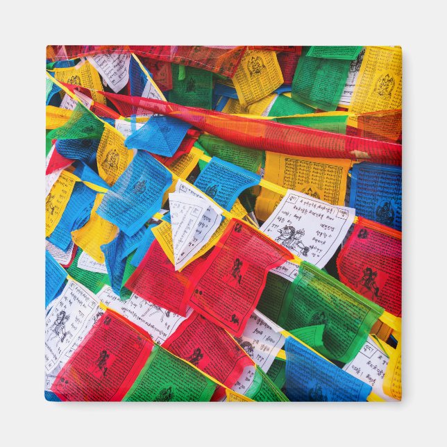 Colourful Tibetan prayer flags - Tibet Magnet (Front)