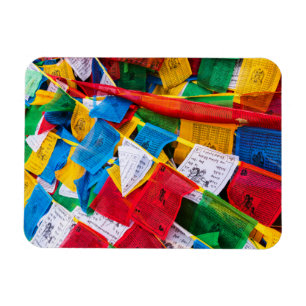 Colourful Tibetan prayer flags - Tibet Magnet