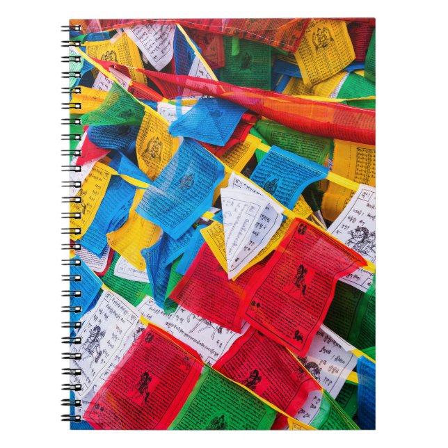 Colourful Tibetan prayer flags - Tibet Notebook (Front)