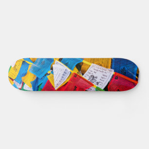 Colourful Tibetan prayer flags - Tibet Skateboard