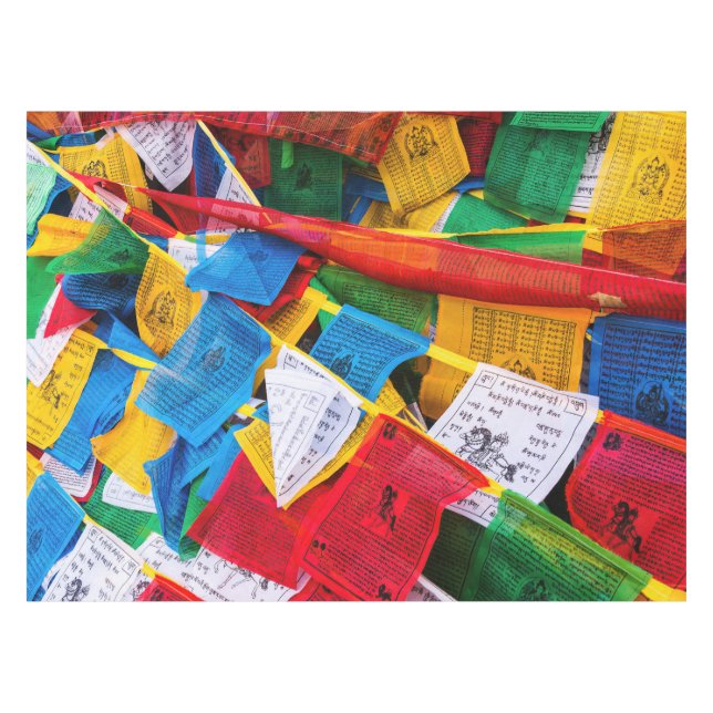 Colourful Tibetan prayer flags - Tibet Tablecloth (Front (Horizontal))