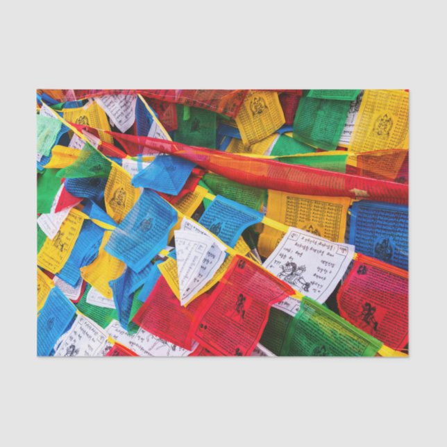 Colourful Tibetan prayer flags - Tibet Tissue Paper (Front)