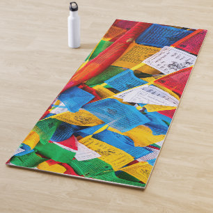Colourful Tibetan prayer flags - Tibet Yoga Mat