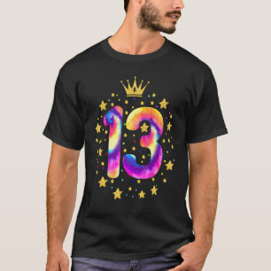 Colourful Tie Dye 13 Year Old Girls Thirteen 13th T-Shirt