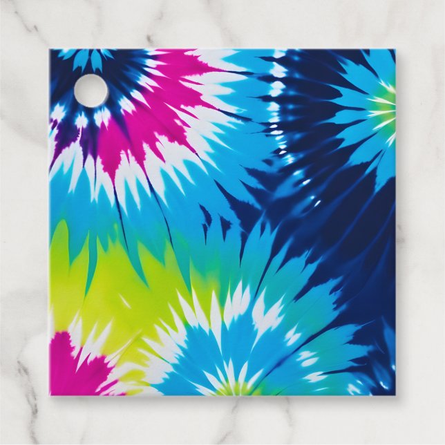 Colourful Tie Dye Art Gift Tags (Front)